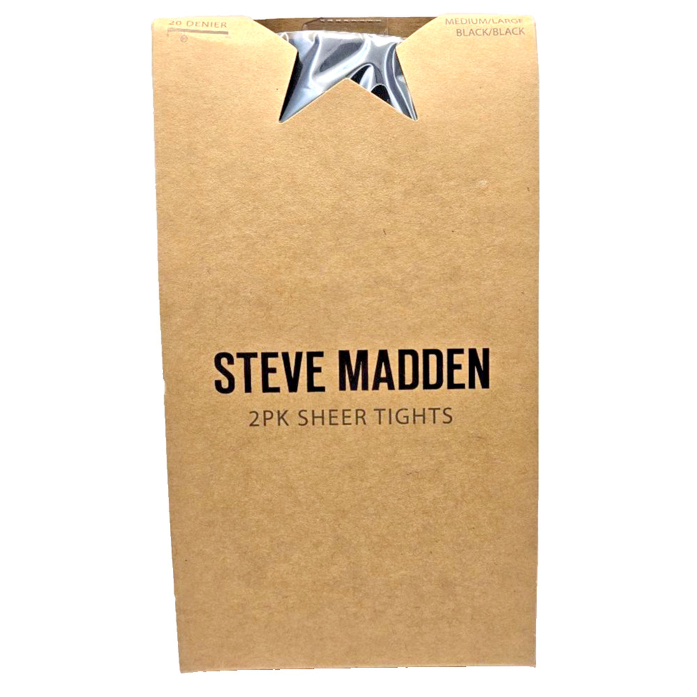 Steve Madden 2 pack Sheer Tights 20 Denier Small/Medium Black Nylon new